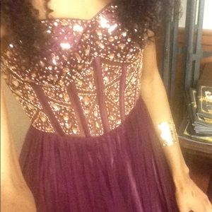 A strapless prom dress.